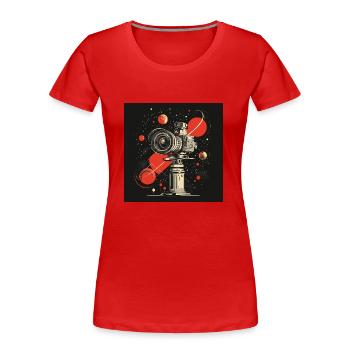 Camera 60s - Frauen Premium Bio T-Shirt - Rot - Vorne - Mia (176cm)