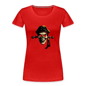 Bande dessinée pirate - T-shirt bio Premium Femme - rouge - Devant - Mia (176cm)