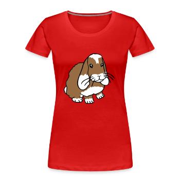 Lapin Lapin Rongeur Petit Animal Mignon - T-shirt bio Premium Femme - rouge - Devant - Mia (176cm)
