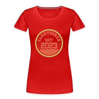 2023 - T-shirt bio Premium Femme - rouge - Devant - Mia (176cm)