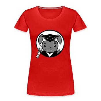 Hase College Schule Abschluss Abitur Zeugnis Süß - Frauen Premium Bio T-Shirt - Rot - Vorne - Mia (176cm)
