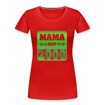 Mother 2000 - Women's Premium Organic T-Shirt - red - Front - Mia (176cm)