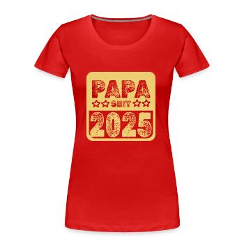 2025 - T-shirt bio Premium Femme - rouge - Devant - Mia (176cm)