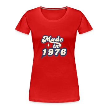 Made in 1976 retro - T-shirt bio Premium Femme - rouge - Devant - Mia (176cm)