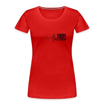 1991 Jubiläumsgeschenk 1991 Limited Edition 1991 - Frauen Premium Bio T-Shirt - Rot - Vorne - Mia (176cm)