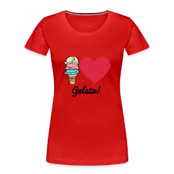 J’adore la glace - T-shirt bio Premium Femme - rouge - Devant - Mia (176cm)