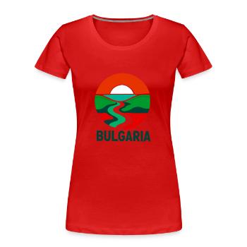 Bulgaria Pride – Celebrate the Beauty of Bulgaria - Women's Premium Organic T-Shirt - red - Front - Mia (176cm)