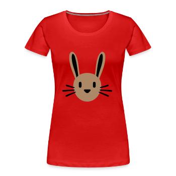 Lapin Lapin Dessin animé Petit Animal Mignon - T-shirt bio Premium Femme - rouge - Devant - Mia (176cm)