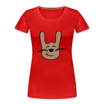 Lapin Lapin Dessin animé Petit Animal Mignon - T-shirt bio Premium Femme - rouge - Devant - Mia (176cm)