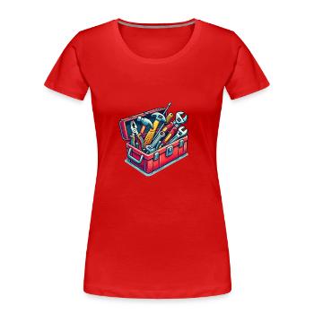 toolbox - Women's Premium Organic T-Shirt - red - Front - Mia (176cm)