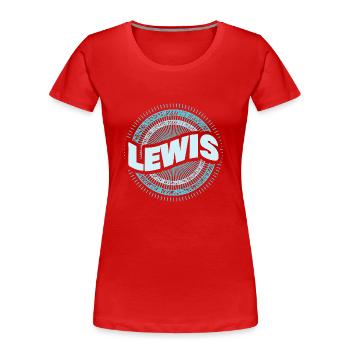 Lewis - T-shirt bio Premium Femme - rouge - Devant - Mia (176cm)