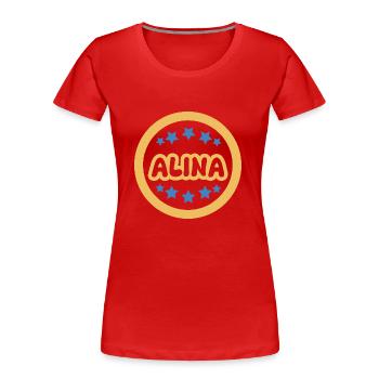 Gift for Alina - Women's Premium Organic T-Shirt - red - Front - Mia (176cm)