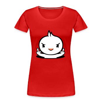Bird Evil Bottom Hole Middle Finger Show Bad Boy - Women's Premium Organic T-Shirt - red - Front - Mia (176cm)