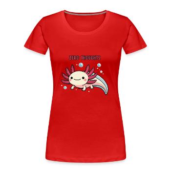 Axolotl - Zéro pensée - T-shirt bio Premium Femme - rouge - Devant - Mia (176cm)