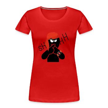 Be quiet - Women's Premium Organic T-Shirt - red - Front - Mia (176cm)