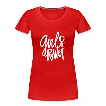 Féminisme Dicton Cadeau Vintage Émancipation - T-shirt bio Premium Femme - rouge - Devant - Mia (176cm)