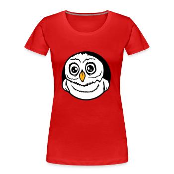 Eule Vogel Uhu Nachtvogel Schleiereule Kauz Comic - Frauen Premium Bio T-Shirt - Rot - Vorne - Mia (176cm)