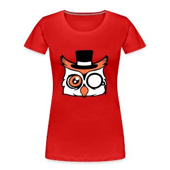 Sir hibou chapeau haut de forme monocle verres riches M. - T-shirt bio Premium Femme - rouge - Devant - Mia (176cm)