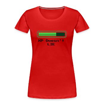 XP Doesn't Lie - Experience doesn't lie - Women's Premium Organic T-Shirt - red - Front - Mia (176cm)
