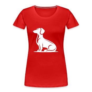 Schlichtes Hundemotiv Jagdhund Silhouette - Frauen Premium Bio T-Shirt - Rot - Vorne - Mia (176cm)
