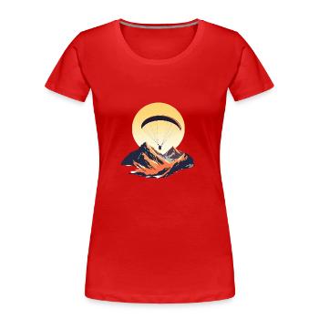 Paraglider Sonnenuntergang - Frauen Premium Bio T-Shirt - Rot - Vorne - Mia (176cm)
