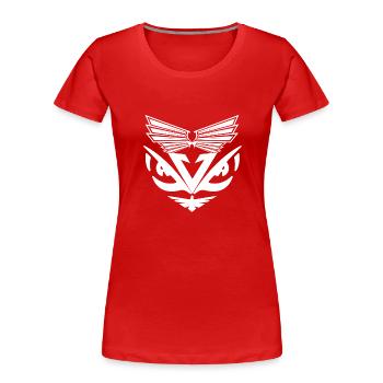 abstract aigles white - Frauen Premium Bio T-Shirt - Rot - Vorne - Mia (176cm)
