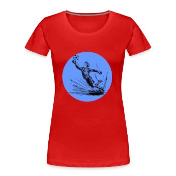 Torwart - Frauen Premium Bio T-Shirt - Rot - Vorne - Mia (176cm)