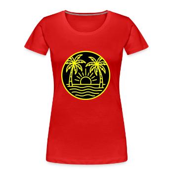 Insel Palmen Urlaub - Frauen Premium Bio T-Shirt - Rot - Vorne - Mia (176cm)