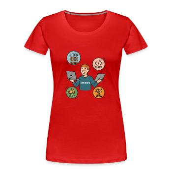 FIGMA CONFIG - T-shirt bio Premium Femme - rouge - Devant - Mia (176cm)