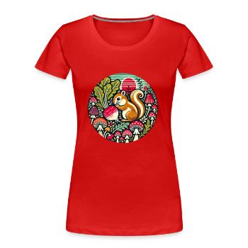 Cute Chipmunk - Women's Premium Organic T-Shirt - red - Front - Mia (176cm)