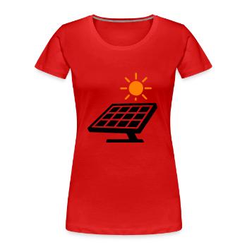 Solar Panele Photovoltaik Anlage - Frauen Premium Bio T-Shirt - Rot - Vorne - Mia (176cm)