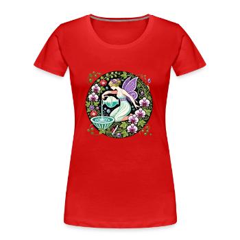 Fée Verseau - T-shirt bio Premium Femme - rouge - Devant - Mia (176cm)