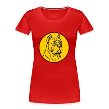 Mastif - Frauen Premium Bio T-Shirt - Rot - Vorne - Mia (176cm)
