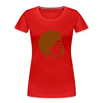 Afro Woman Line Art – Minimalist One-Line - Women's Premium Organic T-Shirt - red - Front - Mia (176cm)