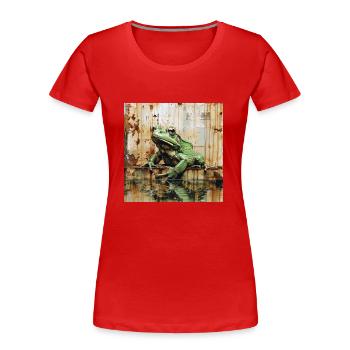 Graffiti Laubfrosch Rost Metall urban Streetart - Frauen Premium Bio T-Shirt - Rot - Vorne - Mia (176cm)