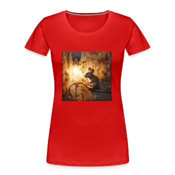 Graffiti Maus Lampe Rost Metall urban Streetart - Frauen Premium Bio T-Shirt - Rot - Vorne - Mia (176cm)