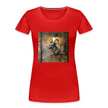 Graffiti Maus Lampe Rost Metall urban Streetart - Frauen Premium Bio T-Shirt - Rot - Vorne - Mia (176cm)