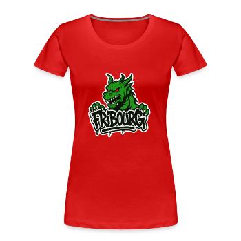 Fribourg Dragon - Frauen Premium Bio T-Shirt - Rot - Vorne - Mia (176cm)
