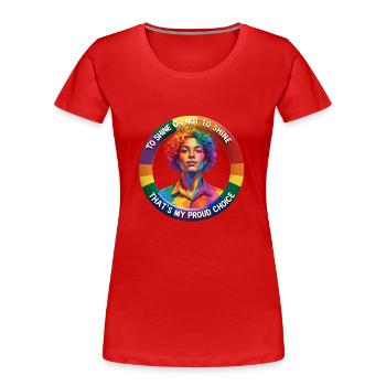 Fierté arc-en-ciel - T-shirt bio Premium Femme - rouge - Devant - Mia (176cm)