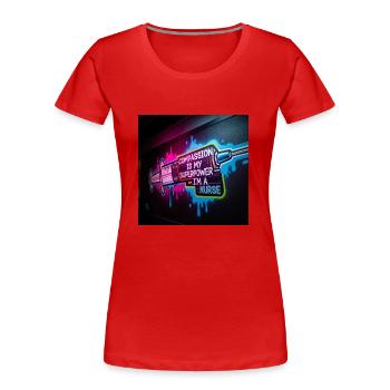 Nurse lieblingsshirt - Frauen Premium Bio T-Shirt - Rot - Vorne - Mia (176cm)
