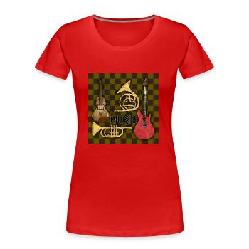 Musikinstrumente - Frauen Premium Bio T-Shirt - Rot - Vorne - Mia (176cm)