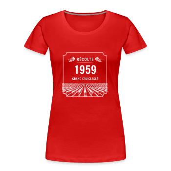 Récolte 1959 - T-shirt bio Premium Femme - rouge - Devant - Mia (176cm)
