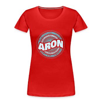 Idée cadeau Aron - T-shirt bio Premium Femme - rouge - Devant - Mia (176cm)