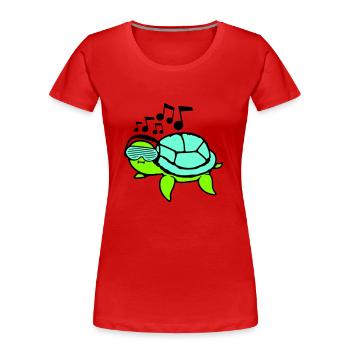 Schildkröte Party Brille Schlitze Kopfhörer Musik - Frauen Premium Bio T-Shirt - Rot - Vorne - Mia (176cm)