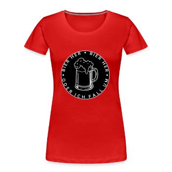 Les abeilles ici - Oder ich fall um ! - T-shirt bio Premium Femme - rouge - Devant - Mia (176cm)