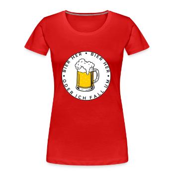 Les abeilles ici - Oder ich fall um ! - T-shirt bio Premium Femme - rouge - Devant - Mia (176cm)