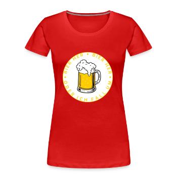 Les abeilles ici - Oder ich fall um ! - T-shirt bio Premium Femme - rouge - Devant - Mia (176cm)