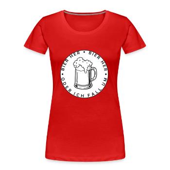 Les abeilles ici - Oder ich fall um ! - T-shirt bio Premium Femme - rouge - Devant - Mia (176cm)