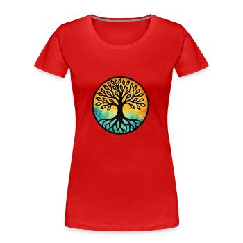 baum des lebens - Frauen Premium Bio T-Shirt - Rot - Vorne - Mia (176cm)