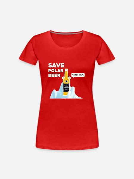 Speichern Sie Polar Beer - Frauen Premium Bio T-Shirt - Rot